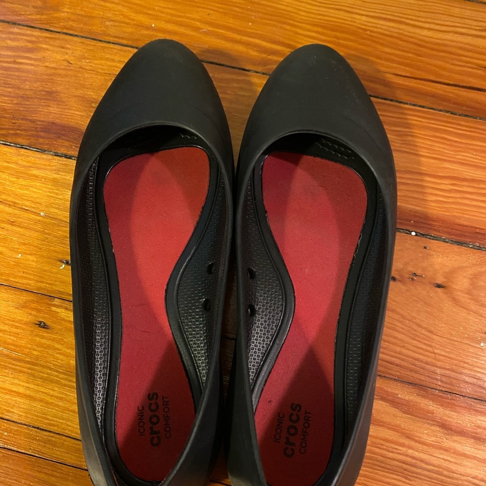 Crocs Lina Ballet Flat Black Size 7 EUC